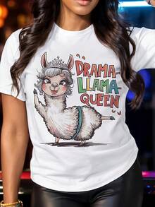Cuello Redondo Talla Grande - Camiseta Multifuncional DRAMA LLANA Queen's - Blusas Ligeras de Manga Corta para Mujer Casual - Blanco - Ver 1