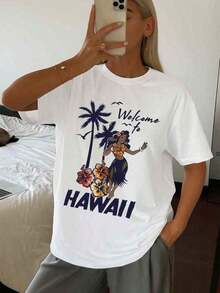 Camiseta de Algodón Estilo Vintage con Estampado de Lema de Lisboa, Camiseta Gráfica con Temática de Plantas Humorísticas para Mujer, Hecha con un Peso de 180G. Ideal para uso diario, ya sea en el trabajo, en citas o en salidas sociales. Es transpirable y es ideal para quienes se identifican como introvertidos tropicales. Camiseta de algodón puro de alta calidad de 220 g con estampado minimalista, tela suave y transpirable, cómoda y holgada, adecuada para uso diario, ideal para ropa casual de oficina, apariencia diaria de primavera y verano, diseño elegante y juvenil, ropa de hombre para el verano. - Blanco - Ver 1