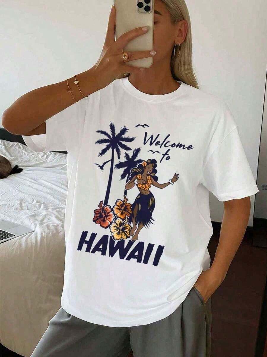 Camiseta de Algodón Estilo Vintage con Estampado de Lema de Lisboa, Camiseta Gráfica con Temática de Plantas Humorísticas para Mujer, Hecha con un Peso de 180G. Ideal para uso diario, ya sea en el trabajo, en citas o en salidas sociales. Es transpirable y es ideal para quienes se identifican como introvertidos tropicales. Camiseta de algodón puro de alta calidad de 220 g con estampado minimalista, tela suave y transpirable, cómoda y holgada, adecuada para uso diario, ideal para ropa casual de oficina, apariencia diaria de primavera y verano, diseño elegante y juvenil, ropa de hombre para el verano. - Blanco - Ver 1