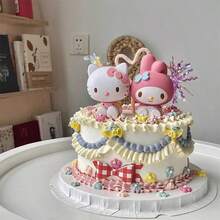 SANRIO (授權) 卡通可愛 KT 貓形酷米飯球裝飾，桌面裝飾，蛋糕裝飾，節日派對裝飾，生日禮物，完美禮物 - 查看 3