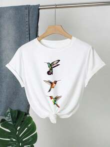 Camiseta Casual Versátil de Color Sólido con Cuello Redondo y Manga Corta - Estilo Vintage Urbano Unisex, Camiseta Holgada de Algodón con Cuello Redondo y Manga Corta, 100% algodón - Blanco - Ver 7
