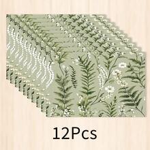 1 pieza Mantel individual de lino con elemento vegetal, tapete para desayuno, tapete para café, posavasos, base para tazón, accesorio de cocina, fácil de limpiar, apto para el hogar, restaurante, decoración de restaurante, regalo de vacaciones, regalo para amigos, juego de múltiples piezas - Multicolor - Ver 25