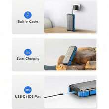 Power Bank Solar 49800mAh de Alta Capacidad con Carga Inalámbrica 15W + Carga Rápida QC3.0 + 4 Cables Integrados | Batería Externa Portátil con Linterna Dual | Energía Potente y Segura para Camping, Viajes, Senderismo y Emergencias - por defecto - Ver 7