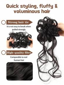 Tóc giả búi hình râu rồng siêu bông xù bằng chất liệu tổng hợp, tóc búi hoa rối cho nữ. - Nhiều màu - Xem 2