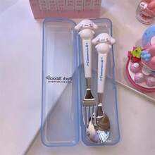 2pcs/Set Set Peralatan Makan Portabel Stainless Steel Sanrio, Peralatan Makan yang Dapat Digunakan Kembali, Sendok dan Garpu untuk Perjalanan Luar Ruangan, Cocok untuk Berbagai Acara, Sempurna sebagai Hadiah Liburan (Kotak Peralatan Makan Dapat Dilepas atau Tidak Dapat Dilepas, Diberikan Secara Acak) - MultiWarna - View 12