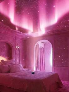 1pc LED Northern Lights Projector Lamp, Starry Sky Atmosphere Light, Multi-Color Patterns, Some With Remote Control, Galaxy Starry Sky Projector, Bedroom Night Light Projector, Home Theater, Ceiling, Gift Decor, Holiday Gift, Camping, Wedding Decor, Romantic Mood Light - Multicolor - View 3