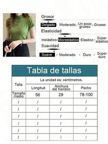 Camiseta de mujer de cuello medio-alto, top casual, estilo coreano de moda en color liso, para la temporada de primavera-verano - Burdeos - Ver 10
