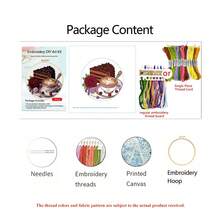 DIY Embroidery Kit "Sweet Moments" Dessert Series, Includes Instructions & Full Embroidery Set, Home Decor For Beginners - Multicolor - View 13