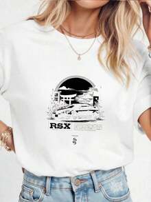 1 RSX T-Shirt - Classic Car Enthusiast T-Shirt - JDM Inspired Graphic Tee - Unisex Streetwear - 180g 100% Cotton - 白色 1 - 查看 12
