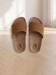 Pantuflas casuales de casa para niños unisex de verano 2026 con suela de corcho marrón, cómodas, ligeras y sin fatiga, con correa ancha sin rozaduras, duraderas, suela blanda con soporte de arco, zapatos infantiles adecuados para el hogar y vacaciones, sandalias para niños y niñas para usar todo el año - Marrón - Ver 5