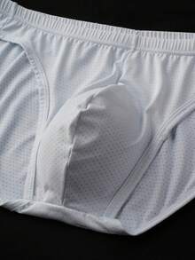 Norcotton Bragas blancas de malla de tiro bajo Norcotón, entrepierna sexy de una sola capa - Blanco - Ver 7