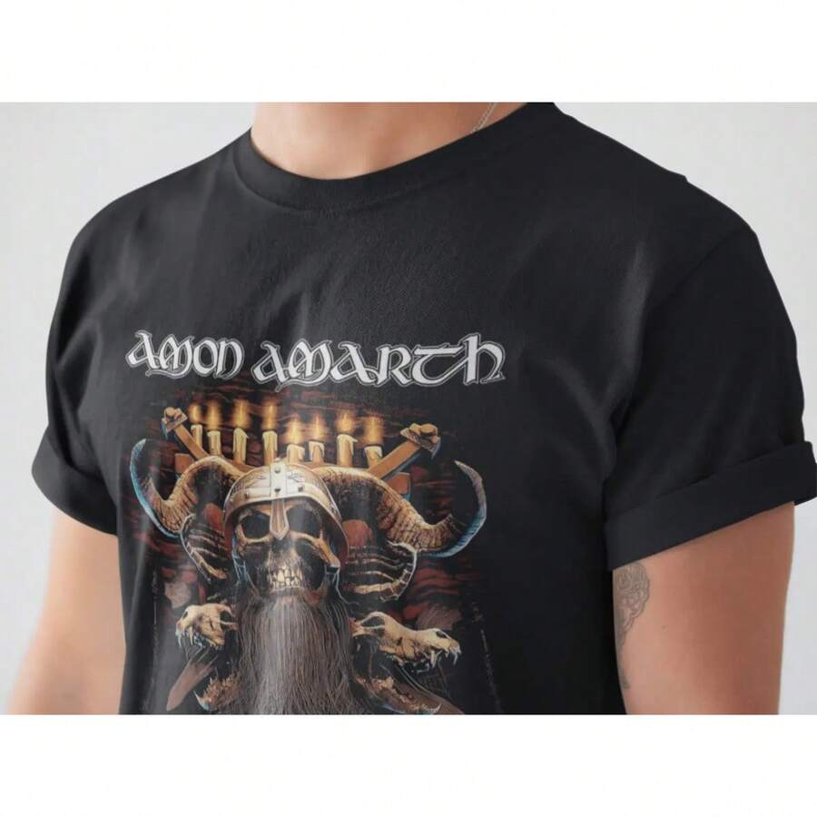 Playera Camiseta Amon Amarth First Kill Makeup bag Beach towel Decoración para el hogar Alfombra baño Bathroom accessories Dispensador de jabón líquido Shower - Negro - Ver 1