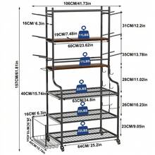 UNHO Sports Equipment Organizer Metal & Wood Large Storage Rack W Wheels For Garage 64x40x106cm - Black - View 6