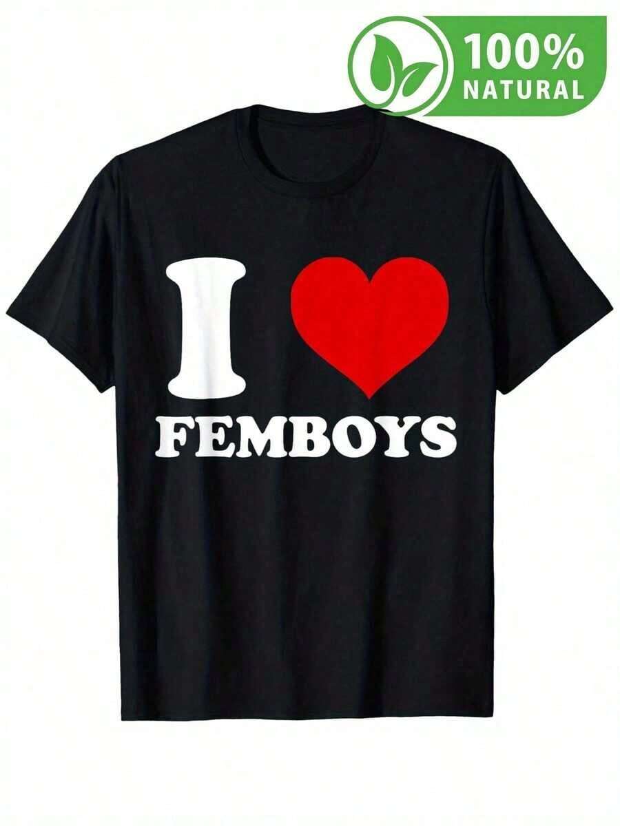 Playera Negra con Estilo I Love Femboys para Hombre Mujer Diseñada para Resaltar en México Ideal para Fans de la Moda Urbana Siente el Orgullo de la Inclusión y Expresa tu Personalidad con esta Camiseta que Potencia tu Autoexpresión Algodón Suave Perfecta para el Día a Día - Negro - Ver 1