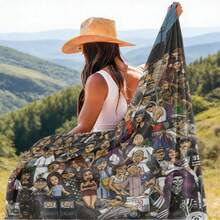 HOMIES Group Portrait Life Print Outdoor Camping Flannel Blanket, Soft And All-Season Use, Suitable For Home, Camping, Office, And Picnics, Sofa Throw Blanket, Essential For Outdoor Enthusiasts, Ideal Gift For Outdoor Camping - Christmas Flannel Blanket, High-Definition Printing Process, Suitable For All Seasons, A Great Gift For Friends, Best Friends, Brothers And Sisters, Parents, For Various Holidays, Parties, Father's Day, Graduation Gifts, Anniversaries, Christmas And Other Occasions. -280gsm - Nhiều màu - Xem 2