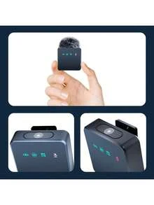 2.4G Wireless Microphone Pro: 14H Long Battery Life, 160mAh Battery Capacity,DSP+ENC Noise Cancellation, Plug & Play Clip-On Design For HD Vlogging/Live Streaming - Black - View 5