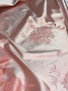 1 tấm vải satin jacquard cao cấp, họa tiết hoa và bướm màu hồng nhạt, bề mặt mịn màng và bóng mượt. Thích hợp cho váy cưới, trang phục, trang trí nhà cửa và phụ kiện may vá. - 1 - Xem 9