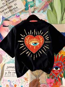 Camiseta Casual de Cuello Redondo para Mujer, Tejido Cómodo y Transpirable, Ideal para Salidas de Primavera/Verano, Corte Holgado que Realza la Silueta, la Mejor Opción para Vacaciones y Viajes.Negro - Negro - Ver 4