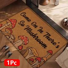 1pc Mushroom Pattern Printed Linen Kitchen Rug, Carpet, Mat, Bathroom Mat, Doormat, 3D Printed Rectangular, Suitable For Living Room, Bedroom, Hallway, Bathroom, Laundry Room - Polyester Carpet, For Indoor And Outdoor Home Decor - Multicolor - View 17