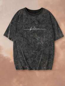Nueva blusa de verano con estampado de cara de leopardo vintage, cuello redondo, teñido anudado y manga corta.Elegante y versátil para mujer. - Negro 4 - Ver 4
