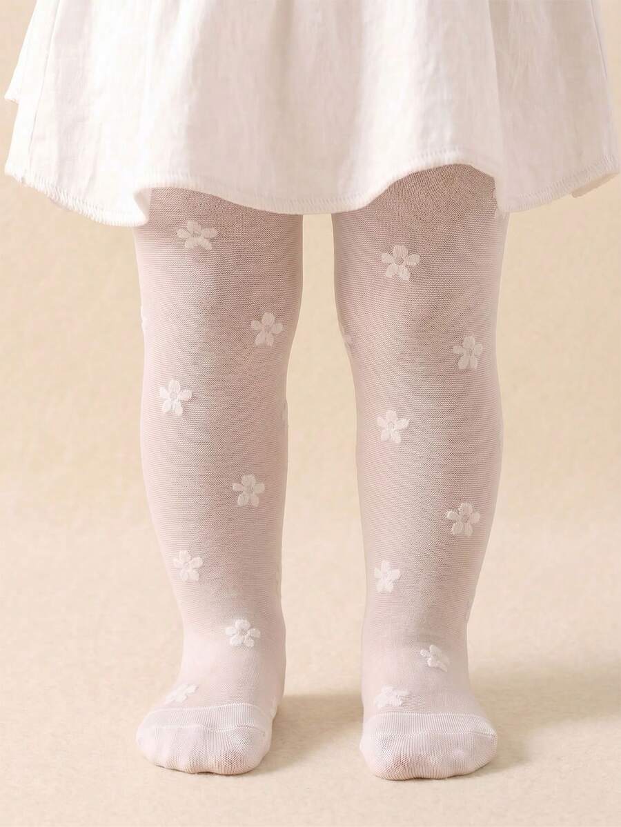 1/3 件装婴儿连裤袜,纯色花卉提花图案,女童连裤袜,防走光设计,透气柔软面料,超柔软弹力,穿着舒适不紧绷,适合 0-36 个月宝宝,春夏日常穿着、返校季及各种场合,婴儿连裤袜,女童连裤袜,连裤袜,透明连裤袜,花卉图案连裤袜,透气连裤袜,返校礼物,新生儿礼物,性别揭晓派对必备 - 彩色 - 查看 1
