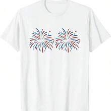 Camiseta Estilo UrbanoFunny I'm Just Here For The Fireworks 4th Of July Couple T-Shirt,Camiseta informal negra de cuello redondo para hombre, camisas para niños, ropa para niñas, conjuntos de chicas de televisión, conjuntos a juego para madre e hija, adecuados para regalos de San Valentín, unisex - Blanco - Ver 1