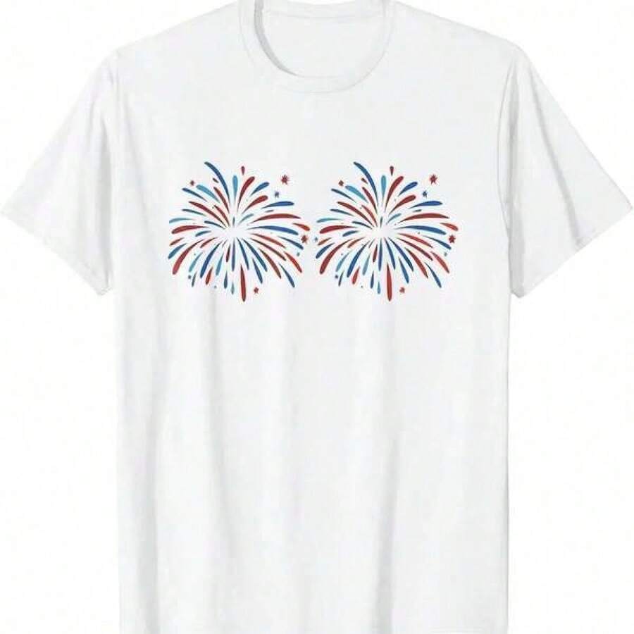 Camiseta Estilo UrbanoFunny I'm Just Here For The Fireworks 4th Of July Couple T-Shirt,Camiseta informal negra de cuello redondo para hombre, camisas para niños, ropa para niñas, conjuntos de chicas de televisión, conjuntos a juego para madre e hija, adecuados para regalos de San Valentín, unisex - Blanco - Ver 1