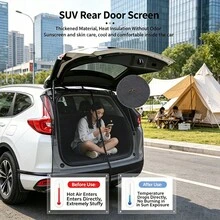 1PC Magnetic Car Trunk Mosquito Net For SUV, Universal Tailgate Window Mesh Screen, Ventilated Mosquito-Proof Screen, Camping Road Trip, Rear Cargo Net, Summer Beach Trip, Father's Day 4th Of July Outdoor Gift, Bug Net, SUV Net, Mesh Net - Multicolor - View 6
