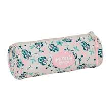Safta | Double Pencil Case Disney Minnie Mouse Kids School Organizer With Two Separate Compartments And Zippers, Kids School Case With 1 Compartment And Zipper, Side Hand Strap - Redondo - View 3