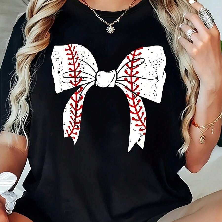 Camiseta para Mujer con Estampado de Diente y Pasta Dental, Manga Corta - Negro - Ver 1
