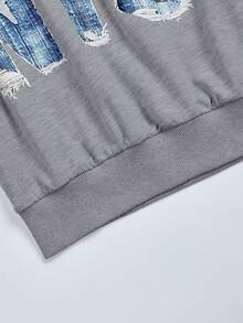 UREREM Áo thun nữ in họa tiết, chất liệu vải dệt chữ, kiểu dáng thoải mái mặc nhà, thích hợp cho kỳ nghỉ, đi học, mùa hè. - Xám - Xem 5
