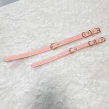 Collier pour animaux de compagnie double couche doux et réglable, en matériau confortable convenant pour un port à long terme, imperméable et résistant à la saleté, à la mode et personnalisable, longueur réglable adaptée aux animaux de compagnie de grande, moyenne et petite taille, boucle métallique robuste facile à porter et convenant pour la promenade en extérieur - Rose pâle - Voir 3