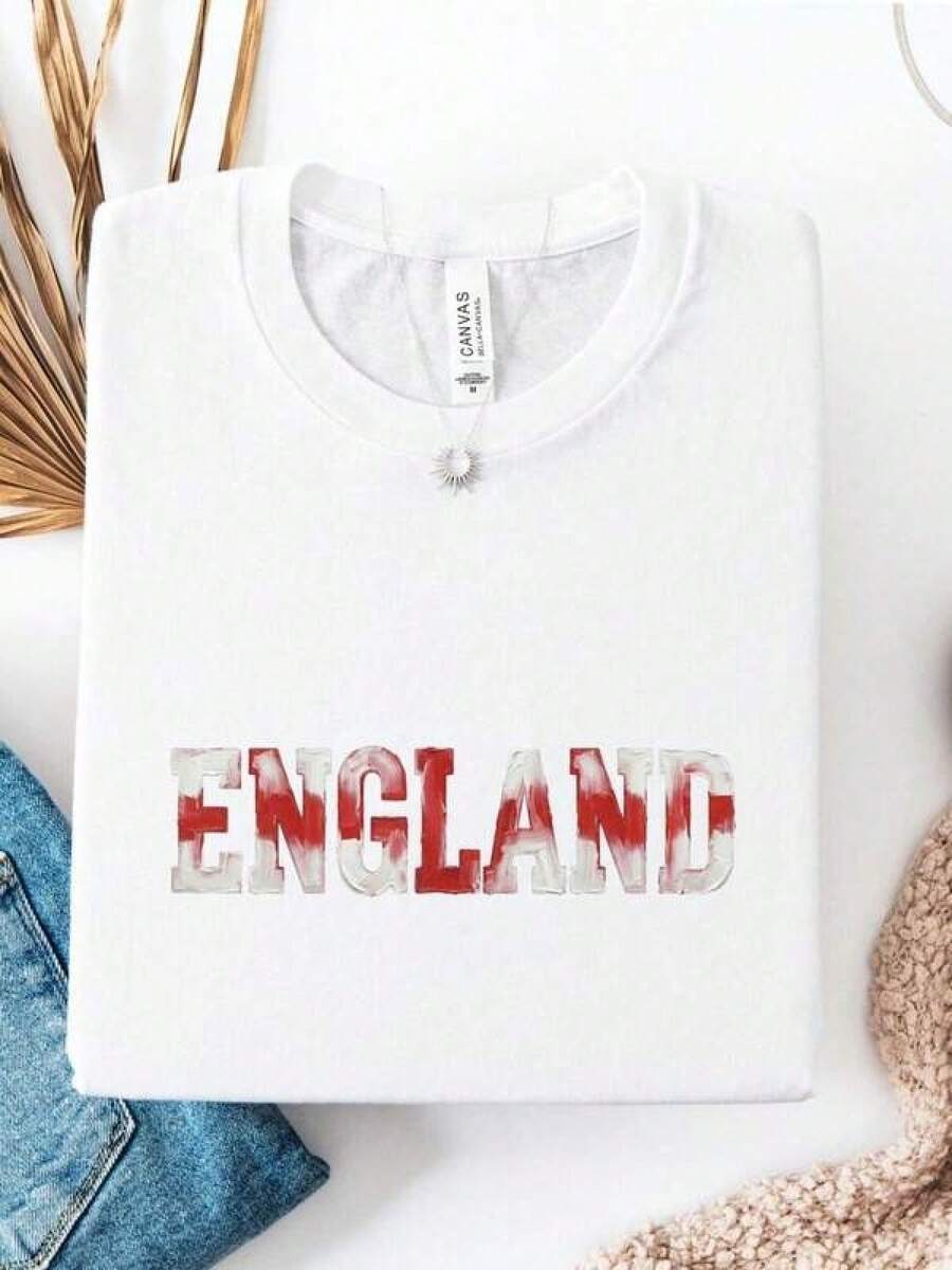 Camiseta de la Selección de Inglaterra para la Copa Mundial, Ropa de Mujer, Regalo para Hombre, Amigo, Conjunto de Equipo de Fútbol - Negro - Ver 1