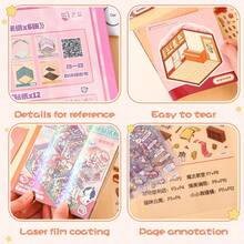 1 Set Of 19pcs Scene Sticker Set, Including 12 Material Stickers, 6 Scene Cards, 1 Reference Image, Suitable For Simulation Model Scenes And Miniature Houses, Back To School Gift, Birthday Or New Year Gift - One Size - View 11