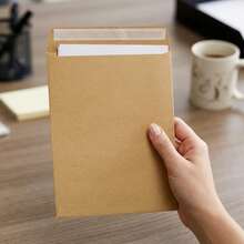 Plicuri Kraft C5, pachet de 25, plicuri autoadezive pentru documente A5, 9 x 6,4 inci, plicuri poștale maro pentru documente A4 pliate, scrisori, facturi și fotografii, rechizite rezistente pentru birou, acasă, școală, afaceri - Plicuri Kraft C5, pachet de 25 - Vizualizare 11