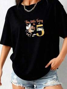 1 pieza Camiseta de Hada de Jardín para Niña de 5 Años, Linda, para 5º Cumpleaños, 180g, 100% Algodón - Blanco 3 - Ver 10