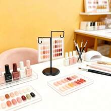 1 pieza Soporte desmontable para exhibir esmalte de uñas, Tarjeta de color transparente para esmalte de uñas, Estante metálico de exhibición, Soporte acrílico para tarjeta de color de pegatinas para uñas, Adecuado para salones de uñas - Multicolor - Ver 3