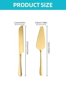 1Pc/2Pcs Ins Style Stainless Steel Cake Server, Dessert Bread Knife, Multi-Purpose Pizza Spatula For Home Wedding Birthday Party - View 2