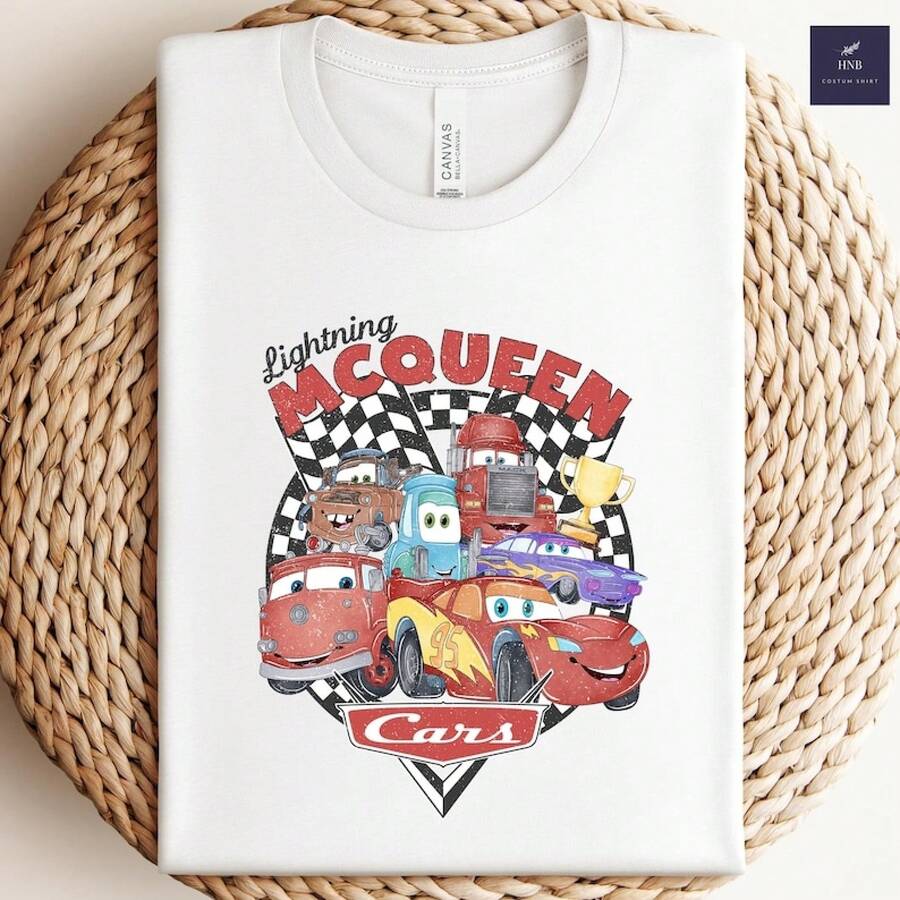 Disney Cars Shirt,  Lightening McQueen Tee, Tow Mater T-Shirt, Sally Carrera  Shirt, Disneyland Family Trip Tee, WDW Gift Tee --Disneys Disneyland Paris The Magic Kingdom Disneyesque B6Holiday Gifts Valentine's Day Gifts Earth Day Gifts Oktoberfest Gifts Summer Bank Holiday Gifts - trắng - Xem 1