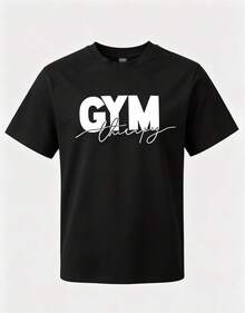 Camiseta de Mujer a - Conjunto de 3 Pieza para Fitness - Camiseta con Estampado de Letras en Inglés: Cuello redondo casual, mangas cortas, fibra de poliéster lavable a máquina, top deportivo retro versátil y elegante para primavera y verano. - Negro - Ver 2
