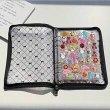 Cute A6 Photo Card Storage Album With Zipper, Sticker Organizer, Bow Pattern PVC Cover, 6-Ring Loose Leaf Photo Album, Suitable For Photo Cards And Collectibles,Back To School,Card Holder - Multi-color - View 2