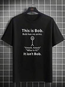 Camiseta unisex de manga corta, para hombreEsteEsBob'GráficoTee-Informal&Cómodo,LigeroRedondoCuelloCortoMangaCamisetaConDivertidoInglésCartaImprimir,IdealParaVeranoHombresRopaTeeCamisasOesteHombresRopaCamisasParaHombreGráficoCamisetasMujeresRopaVeranoTopsVeranoRopaGráficoCamisetashombre, , , Dazymujer,romwehombres, bohochic,maestrasregalos,camisetaparaconjuntos de mujercon curvasparamu,y2k, - Negro - Ver 1