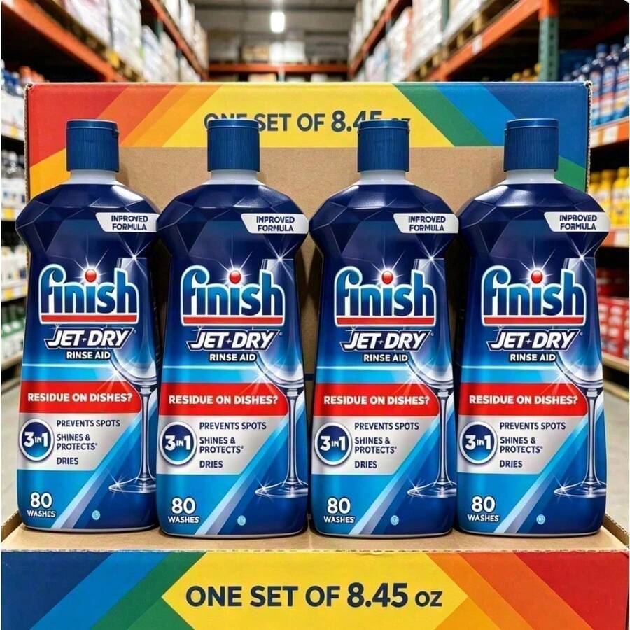 Economy Pack | Ideal For Large Families 5X Power Actions With Glass Protection Finish Jet-Dry Rinse Aid, Dishwasher Rinse Agent And Drying Agent | 3X Better Drying Vs. Detergent Alone | Prevents Spots, Film And Hard Water MarksGift Ideas | Gentle Skin- Laundry Rinse | Odor Eliminator Detergent Booster | One-Wash Stubborn Odor Fighter | Top Choice For Cleaning | Special Offer Deeply Loved - 8,45 ounce - Xem 1