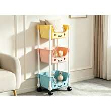 Multi-Layer Rolling Storage Cart, Kids Toy Organizer With Wheels, Multifunctional Movable Trolley For Playroom Bedroom Bathroom Kitchen - View 3