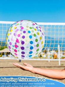 Balon Mainan Tiup Motif Polkadot & Garis-garis Warna-warni Ukuran 40cm (2 buah), Cocok untuk Acara Keluarga, Perlengkapan Permainan, Dekorasi Pesta Kolam Renang, dan Permainan Interaktif untuk Pasangan. - MultiWarna - View 6