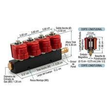 Vmingo Injector Rail Nozzle LP Gas Natural CNG 3ohm 4 Cylinders - A - View 7