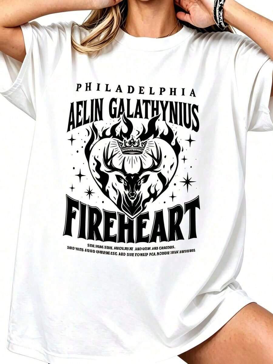 Camiseta de verano estética, preppy, minimalista y vintage para mujer, modelo Aelin Galathynius Fireheart, camiseta oversize para amantes de libros de fantasía de Throne Of Glass. Esta es una camiseta de manga corta, cuello redondo, informal, suave, agradable al tacto, versátil, de 230g y 100% algodón puro, adecuada para el uso diario, salidas casuales y ropa deportiva. Es una camiseta holgada, cómoda para todas las estaciones, de tela transpirable y de estilo deportivo, ideal para primavera/verano, perfecta como capa base, camiseta de regalo y para el uso diario de entusiastas del estilo, para barbacoas y vacaciones de verano. Camisetas de Mujer de Algodón (Envío Local) 100% Algodón. - Blanco - Ver 1