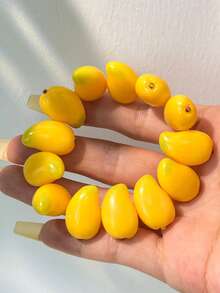 1pc New 3D Fruit Beaded Bracelet, Y2K Spring Dopamine Fruit Element Jewelry, Minimalist Sweet Summer Accessory For Women - Multicolor B - View 3