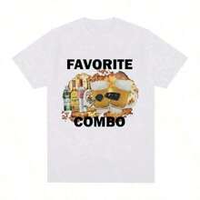 Women's Funny California Los Angeles Letter Print T-Shirt, Fashionable Round Neck Short Sleeve T-Shirt, Plus Size Casual Tee, Summer Clothes For Women, 100% Cotton - 白色 - 查看 5