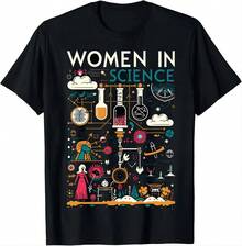 Camiseta de Mujer en la Ciencia, Ropa Divertida de Ciencia, Moda Urbana, Tops Casuales, Camiseta Vintage para Mujer - Negro - Ver 1